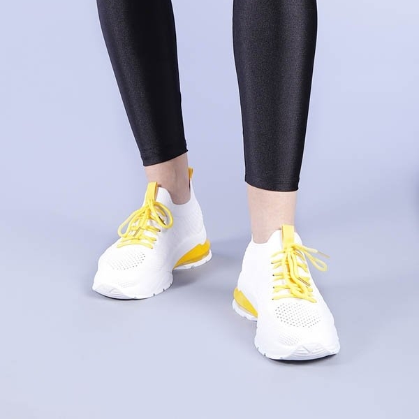 Γυναικεία αθλητικά παπούτσια Coralia κίτρινα, 3 - Kalapod.gr